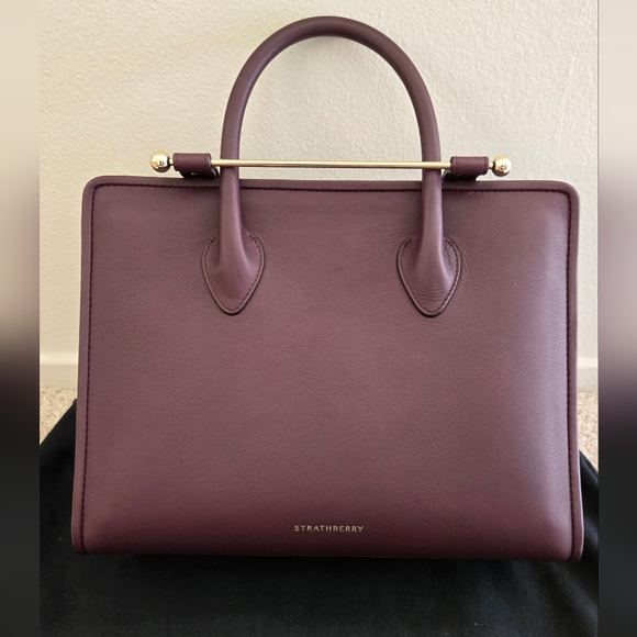 Burgundy Strathberry Midi Tote - Picture 1 of 11